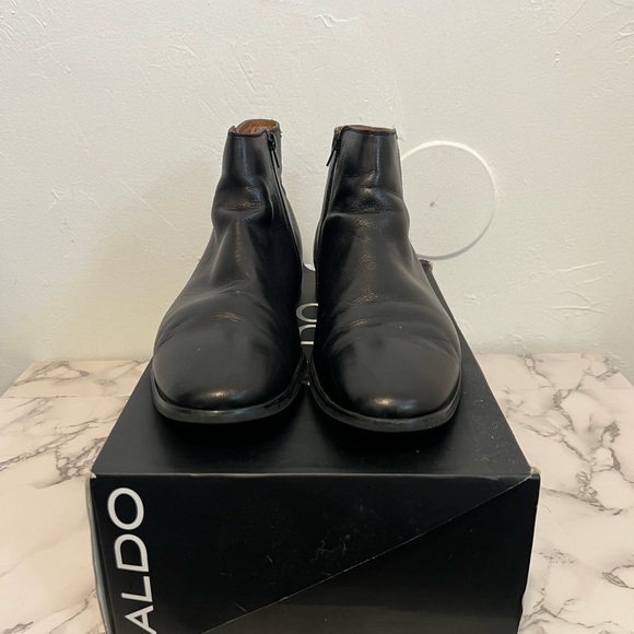 Black Faux Leather Boots (Aldo) - Picture 1 of 4